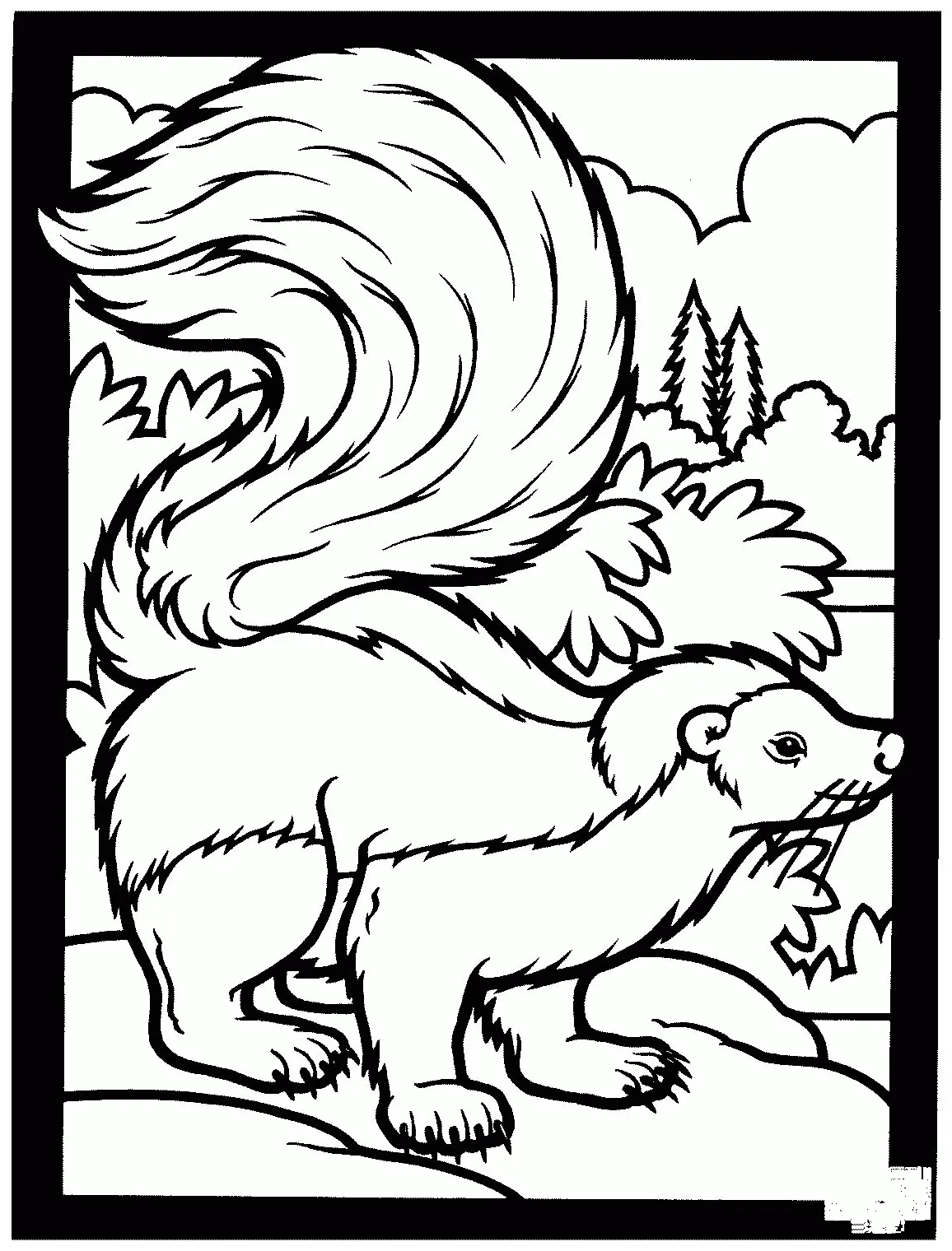 Striped skunk coloring page colouringpages