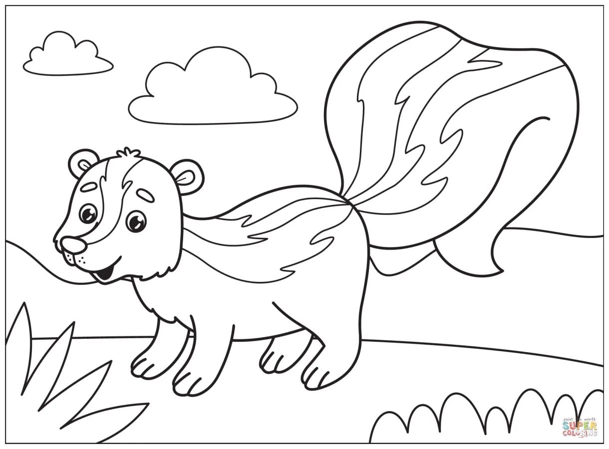 Skunk coloring page free printable coloring pages