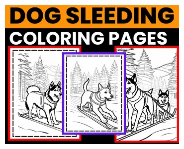 Dog sleeding coloring pages for kids- tpt