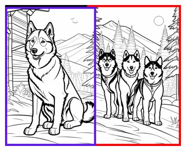 Dog sleeding coloring pages for kids- tpt