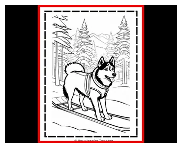 Dog sleeding coloring pages for kids- tpt