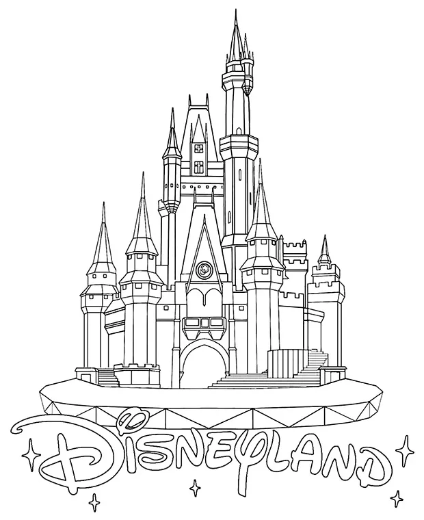 Disneyland castle coloring page printable coloring page