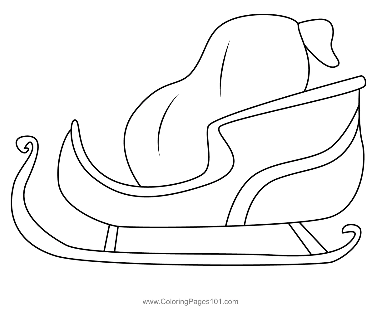 For kids free santa's sleigh printable coloring