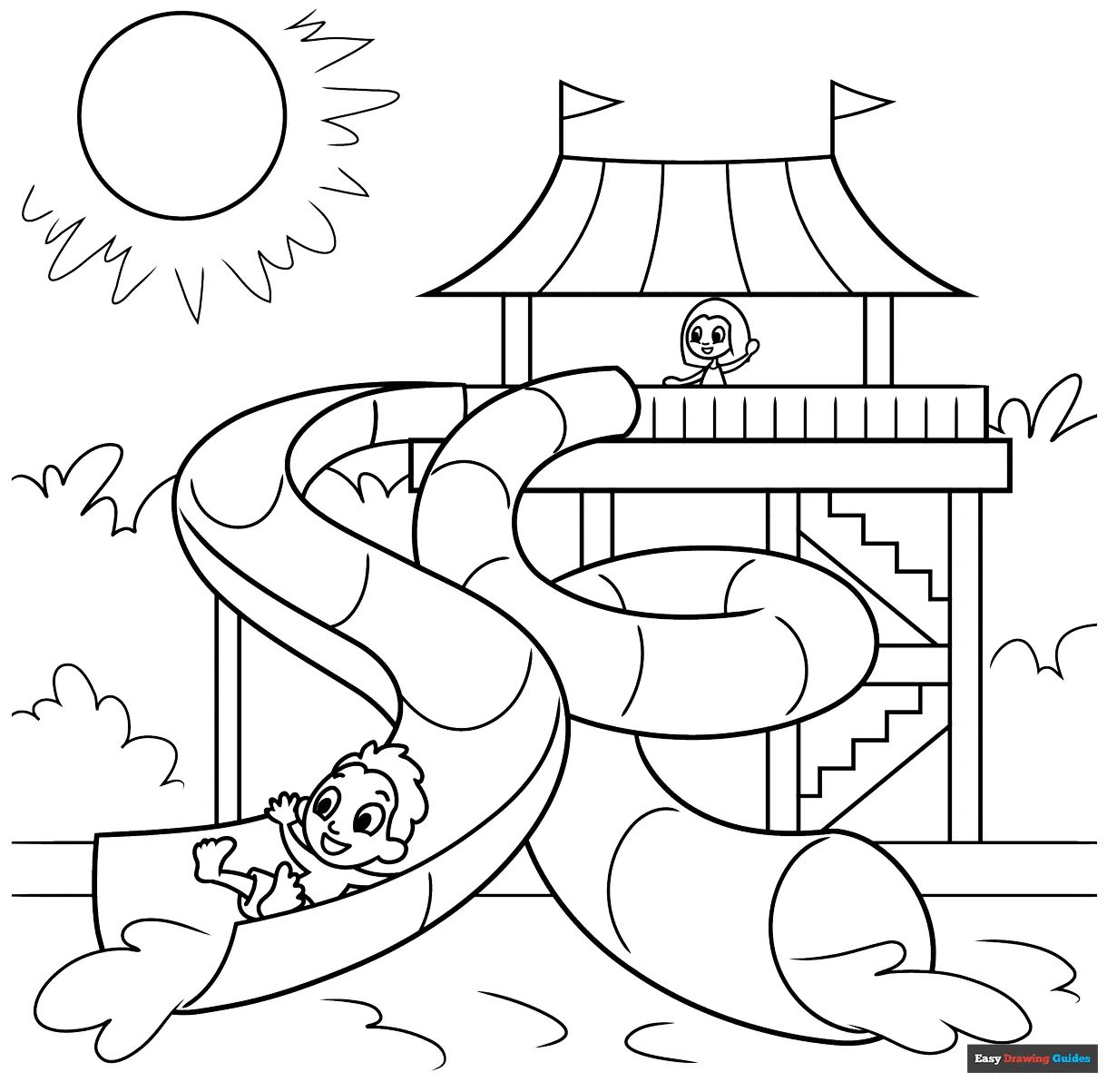 Slide Coloring Page Cinderella Coloring Picture