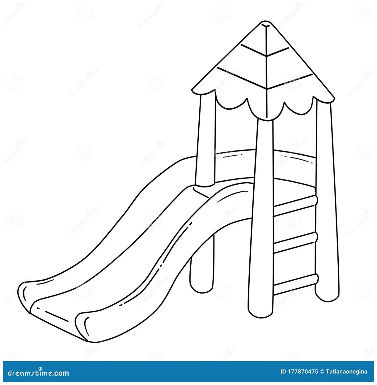 Cartoon Slide for Coloring Book for Children Stock Illustration