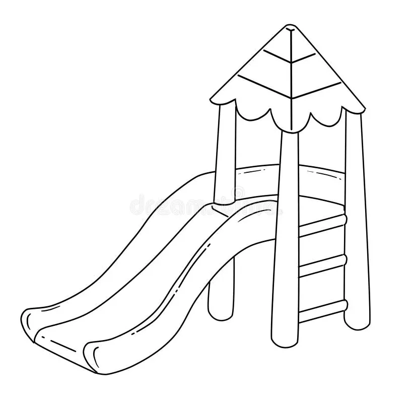 Cartoon slide for coloring book for children stock illustration