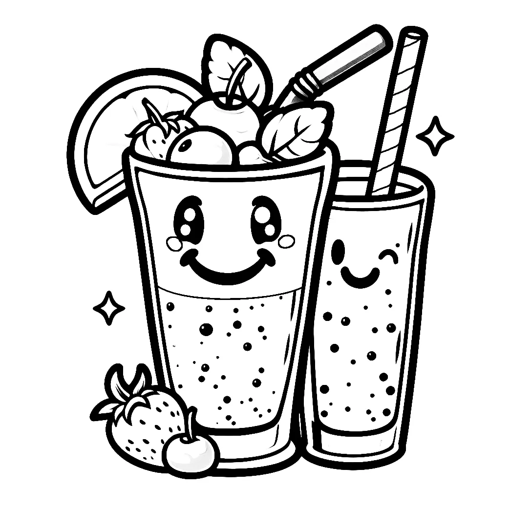 Smoothie Coloring Pages 🥤: 26 Free Printable Sheets