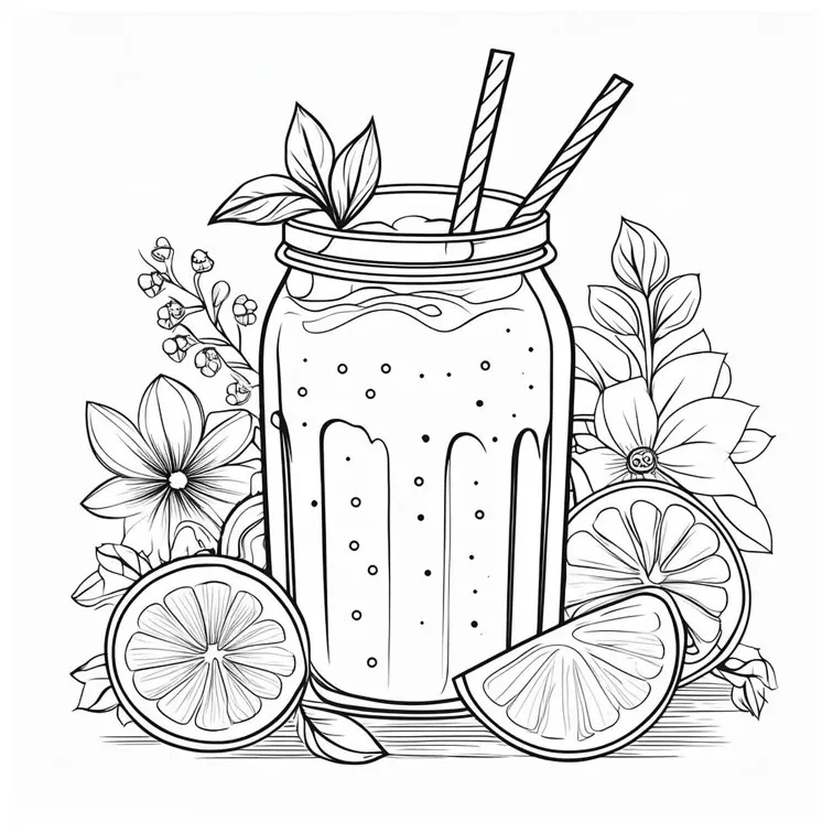 Smoothie Coloring page | Fun Coloring Page | Detailed coloring pages