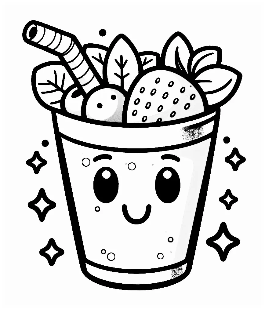 Smoothie Coloring Pages 🥤