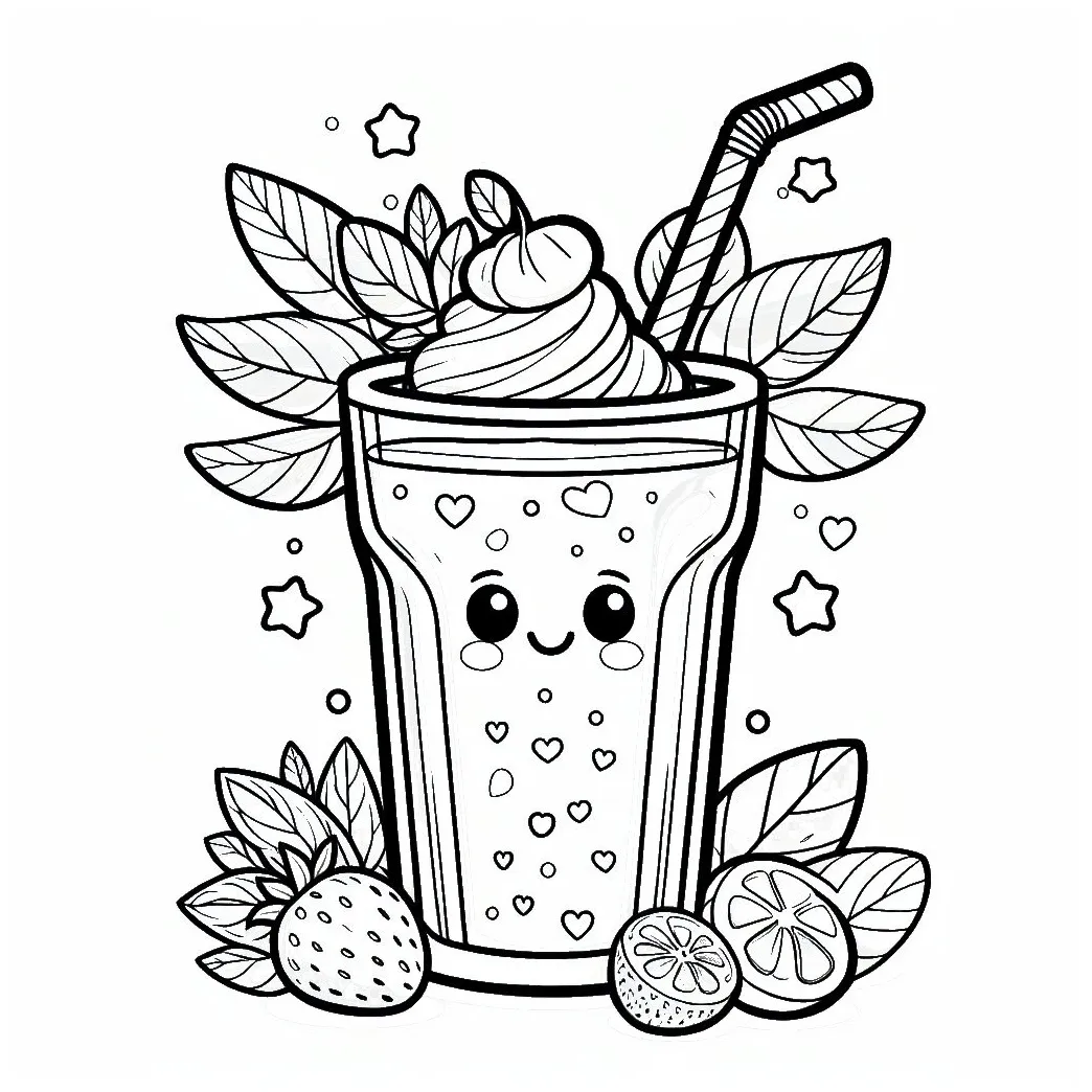 Smoothie Coloring Pages 🥤: 27 Free Printable Sheets