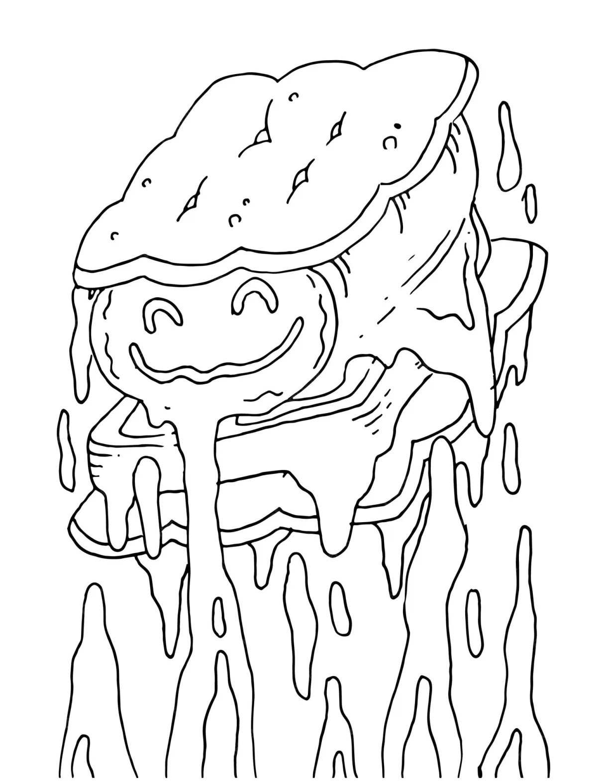 Premium vector smore food doodle coloring page
