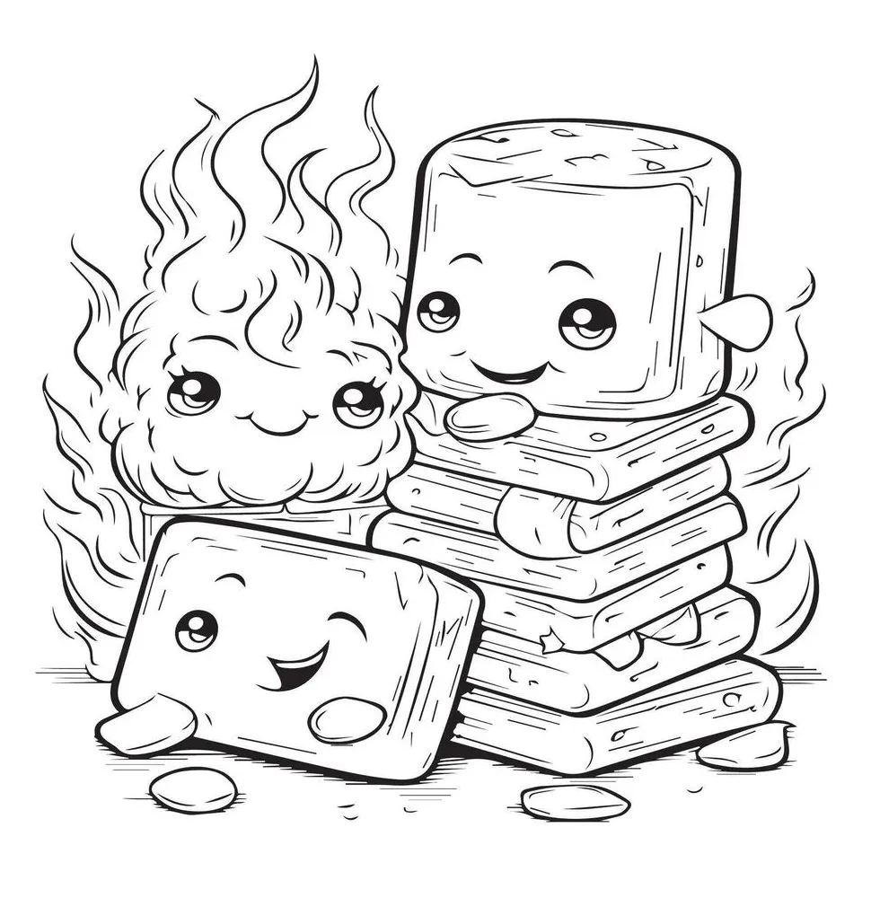 Smores coloring page