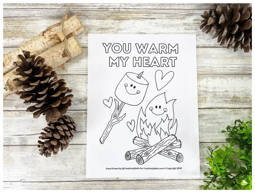 S'mores coloring page free printable