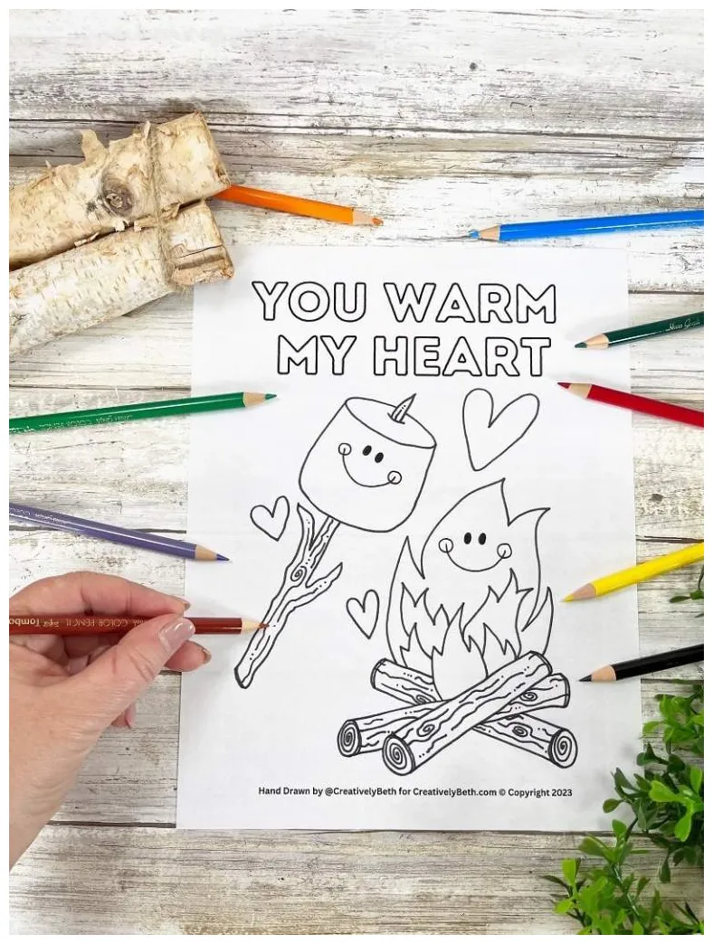 S'mores coloring page free printable