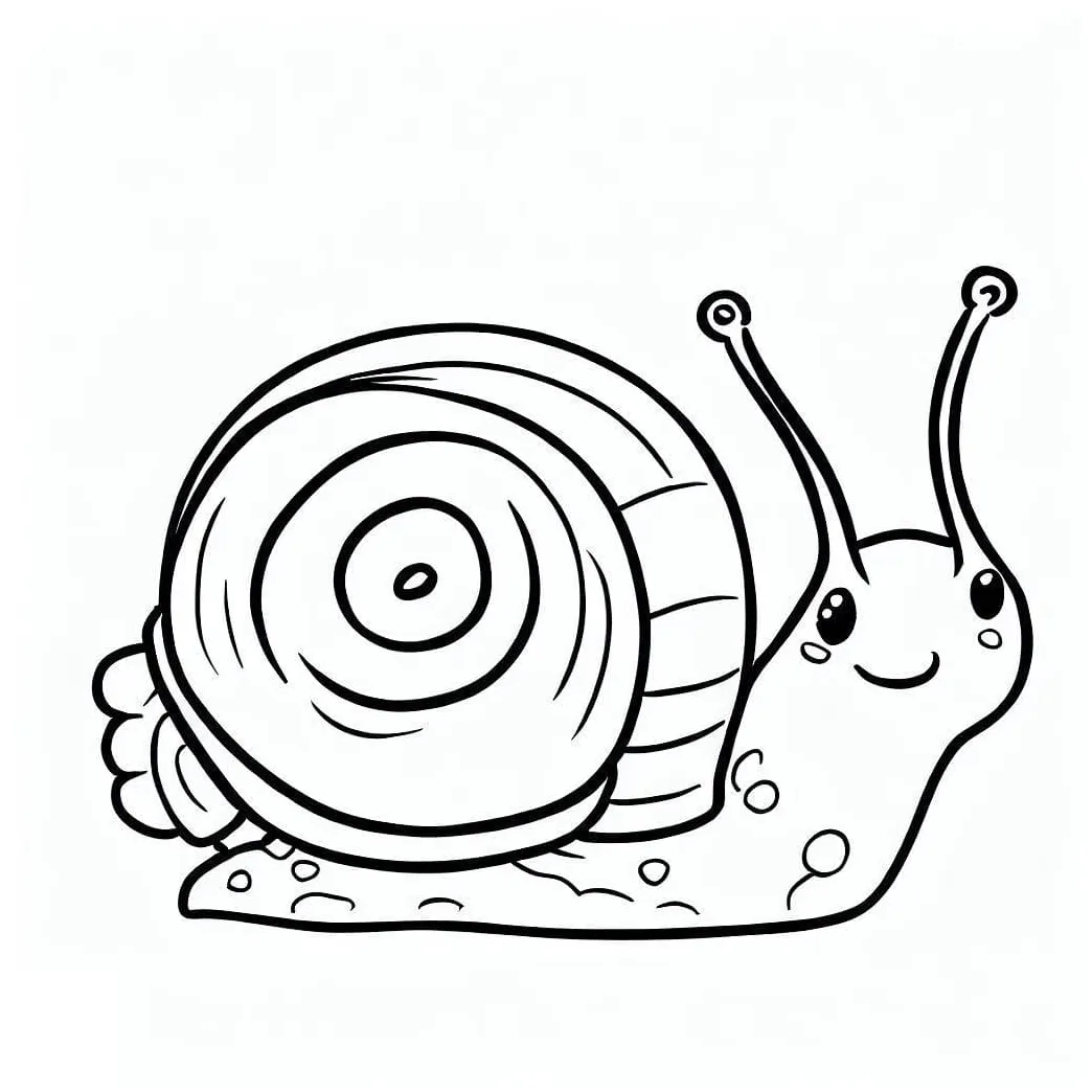 Very cute snail coloring page download, print or color online for free