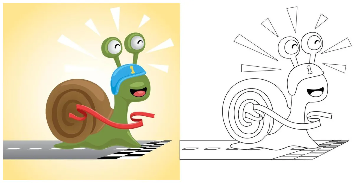 Snail coloring page vector art, icons, and graphics for