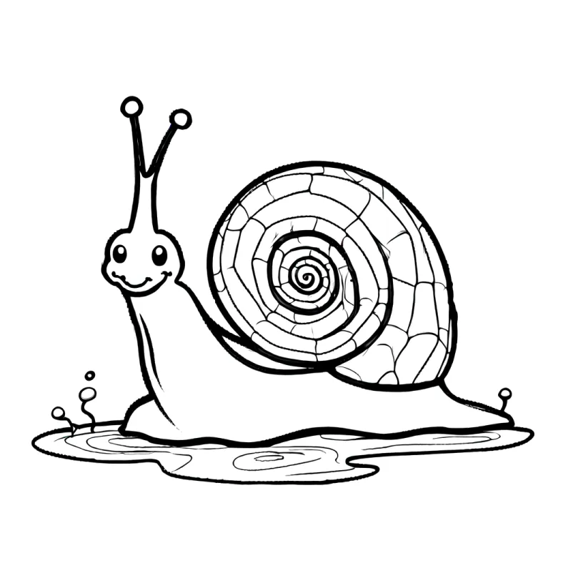 Snail with slime trail coloring page lulu pages