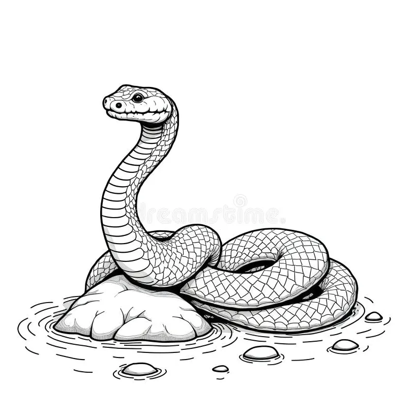 Coiled snake stock illustration. illustration of reptile 341191352