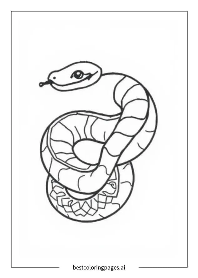 Coiled snake coloring page free printable bestcoloringpages ai