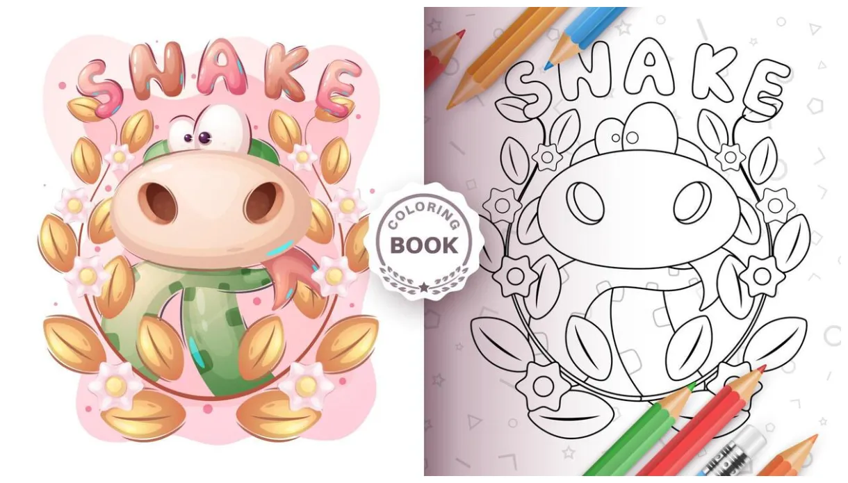 Page 3 snake coloring page vector art, icons, and graphics for free