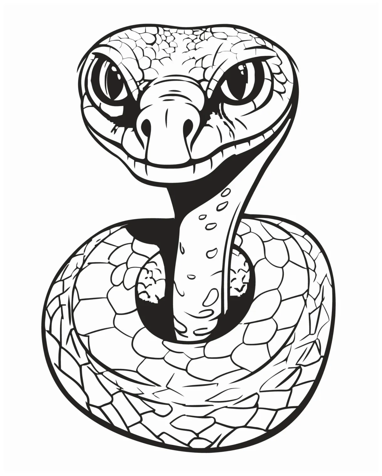 Coiled snake coloring page 23133654 Vector Art at Vecteezy