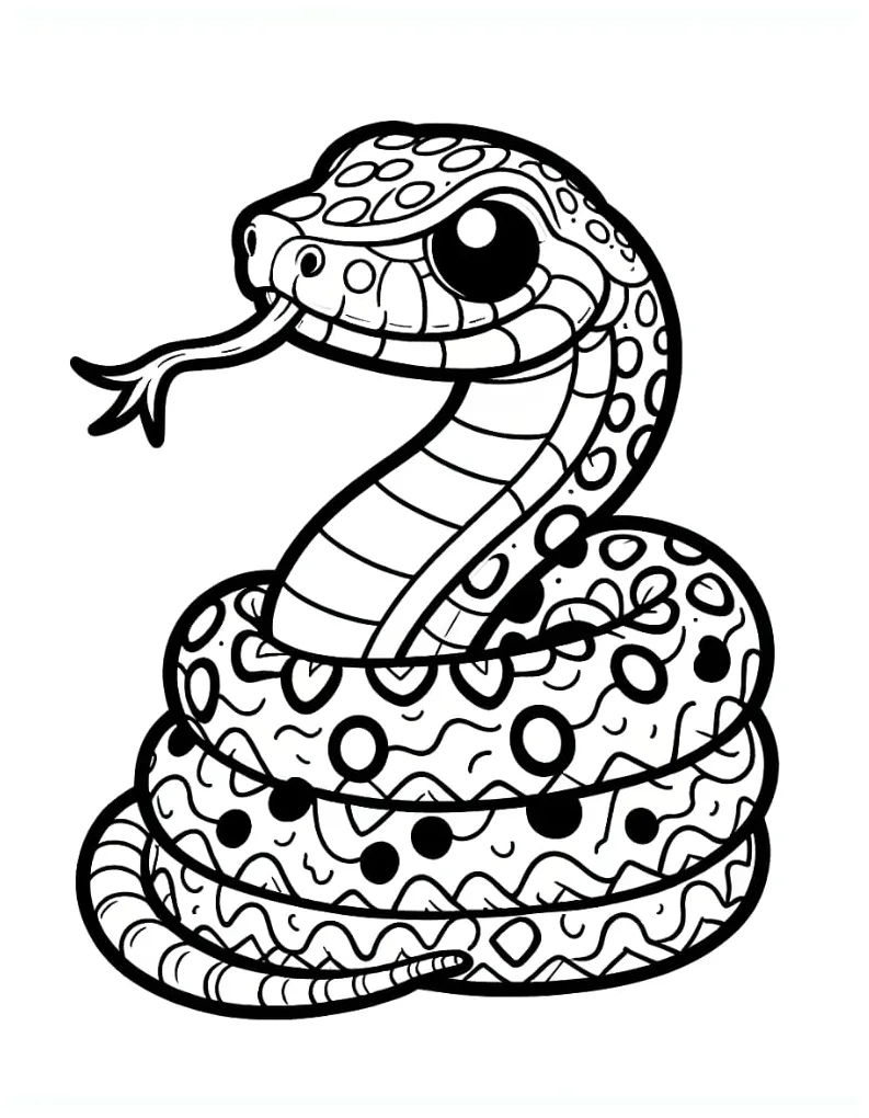 Snake Coloring Page - Printable Art and Words