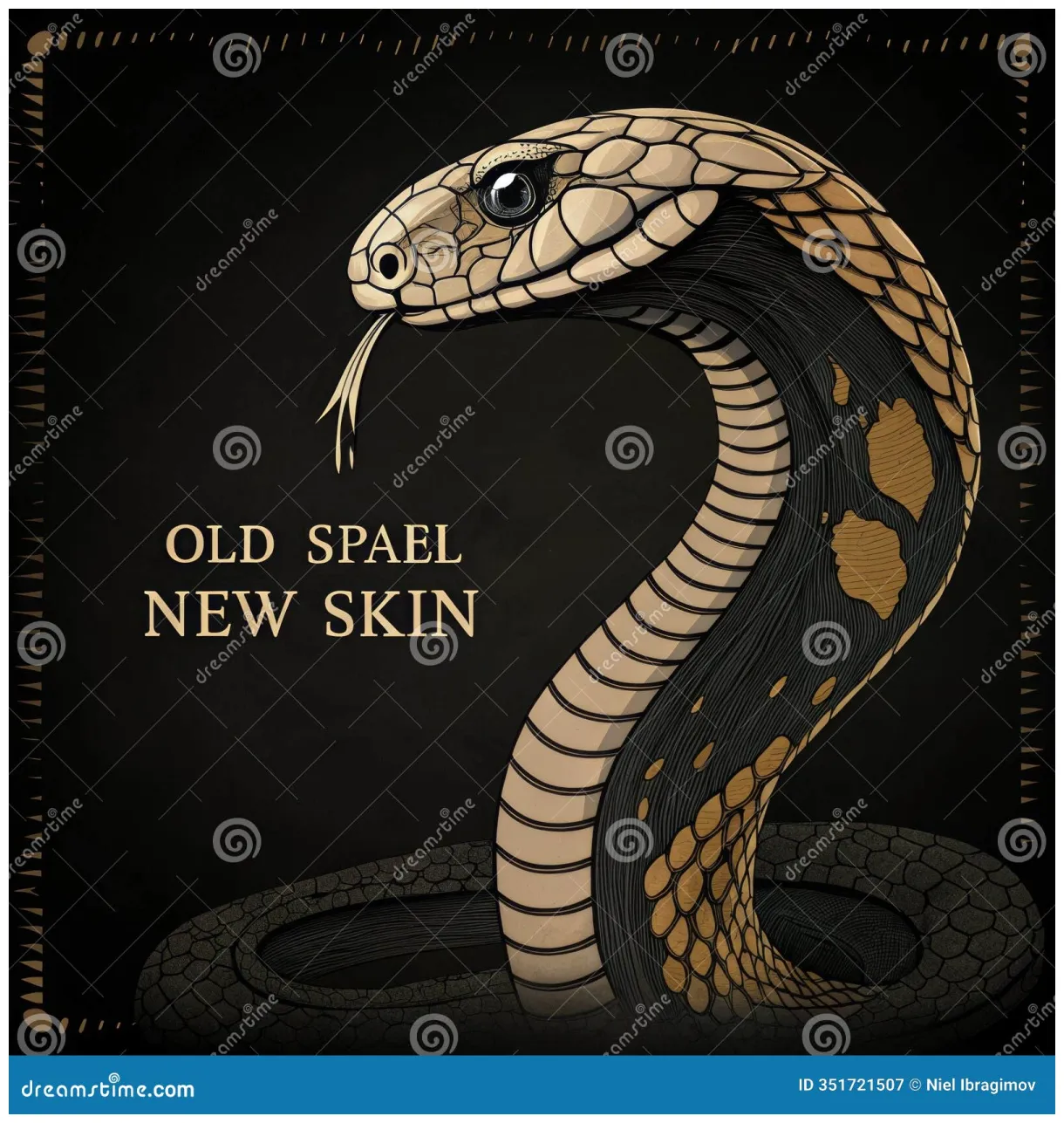 Snake shedding skin on white ,molting snake royalty-free