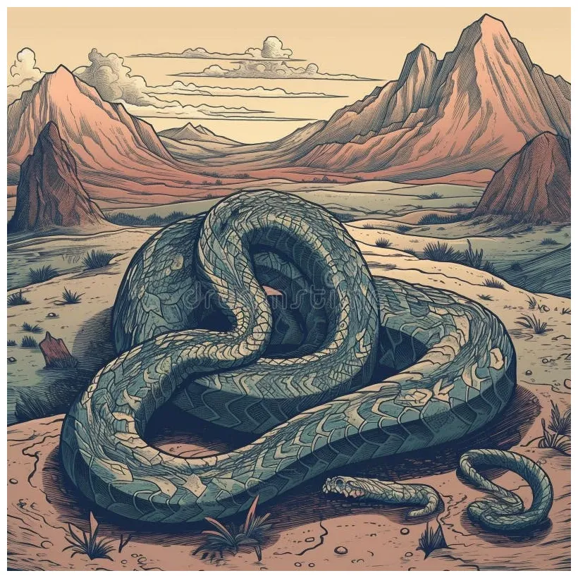 Snake, shedding its skin, symbol of rebirth and transformation