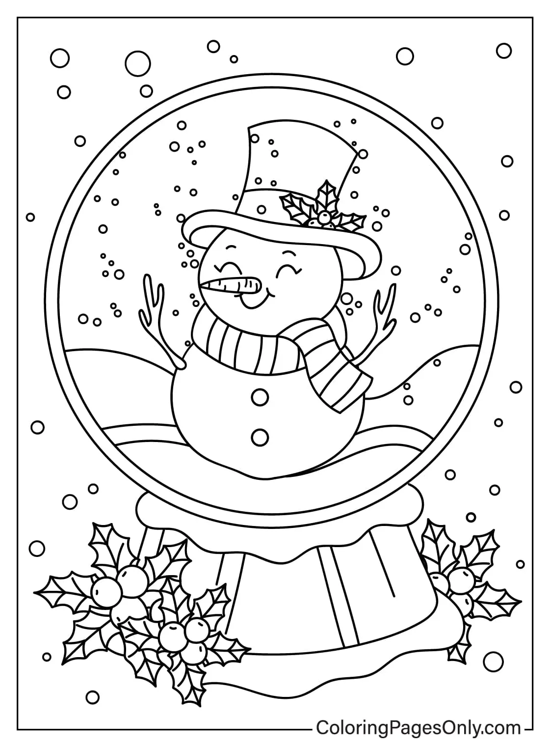 Snow globe coloring page pdf free printable coloring pages