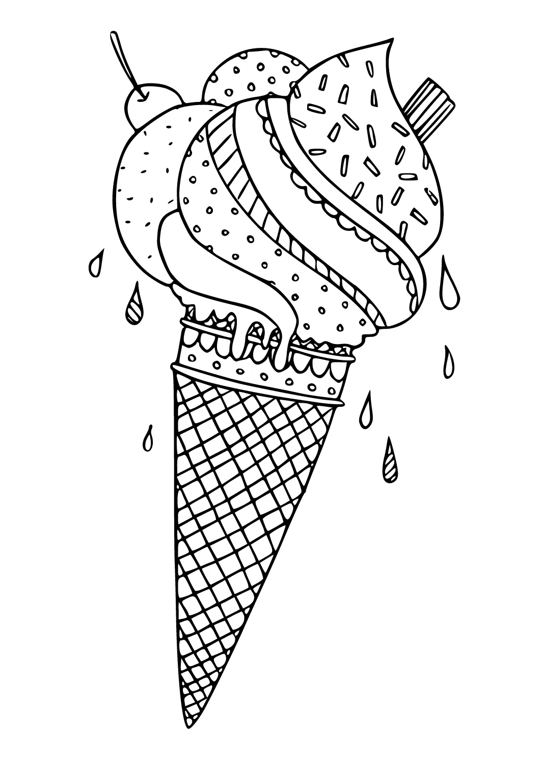 Snow cone coloring pages
