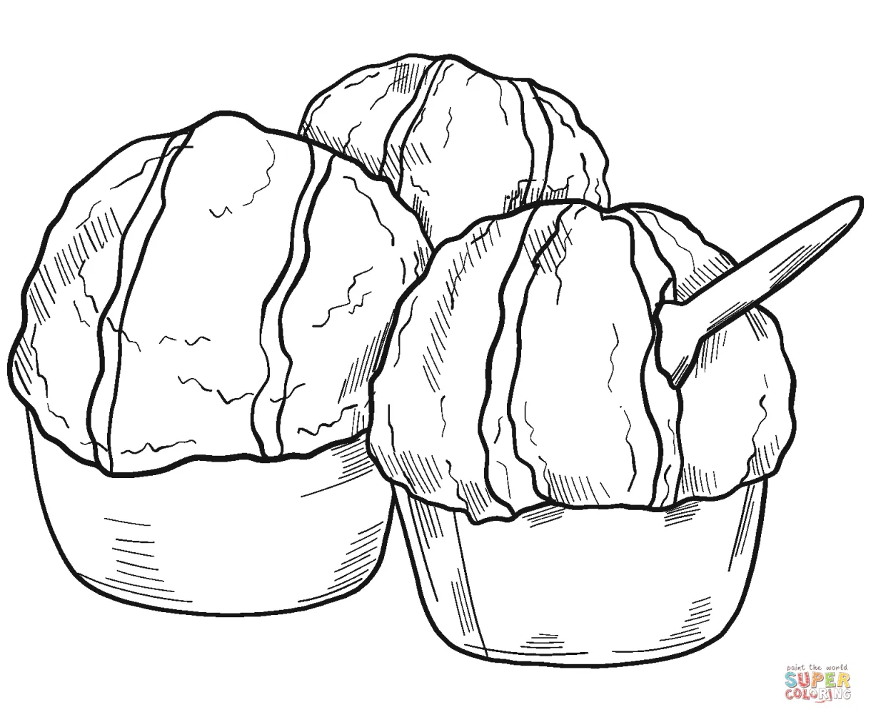 Snow cone coloring pages