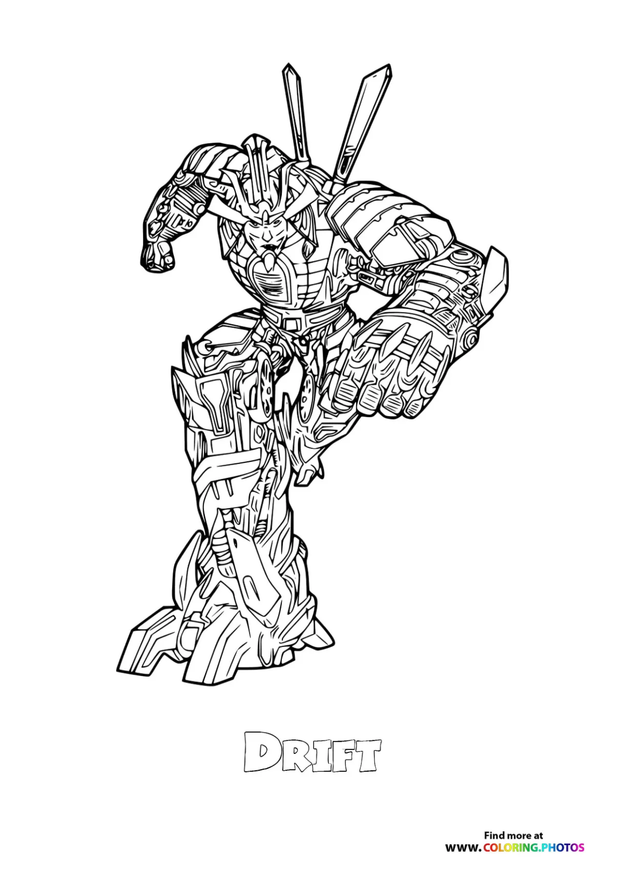 Autobot drift transformers coloring pages for kids