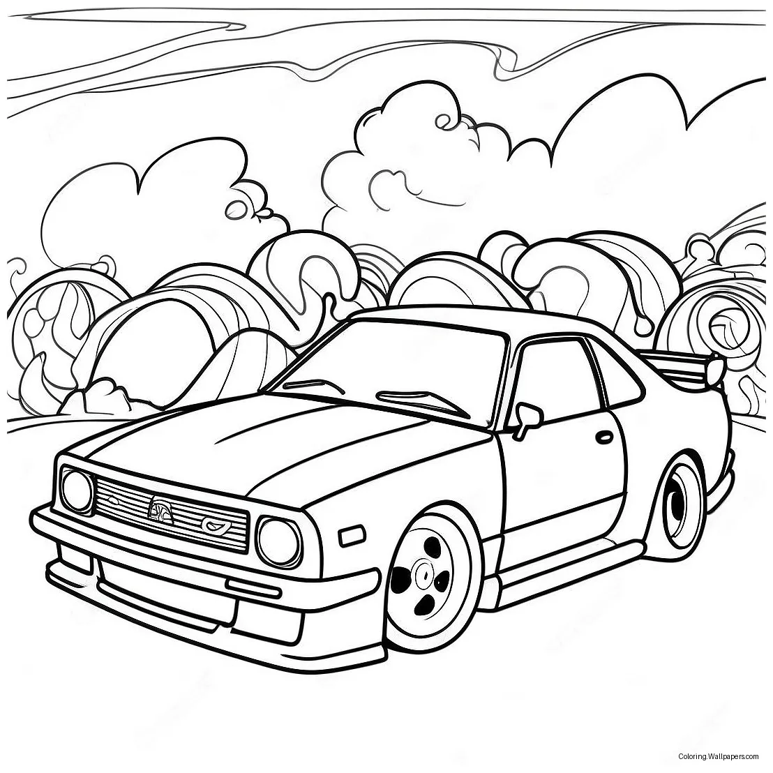 Drift car coloring page 17440-13754 printable coloring page
