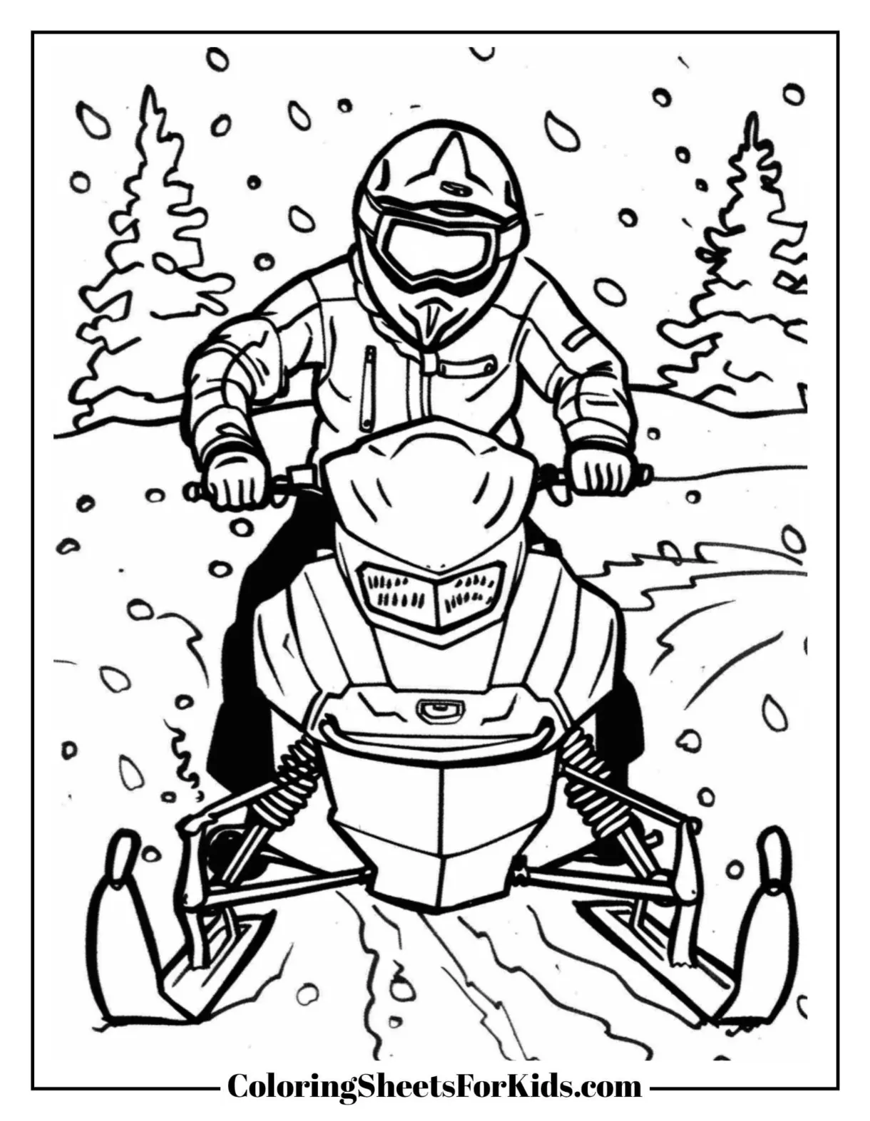 Snowmobile Coloring Pages (Free PDF Printables) - Coloring Sheets For Kids