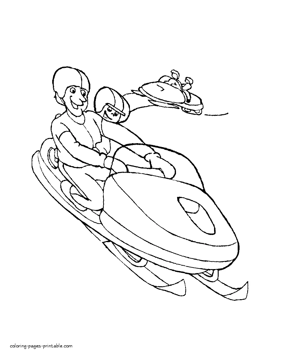 Snowmobile coloring sheets coloring-pages-printable