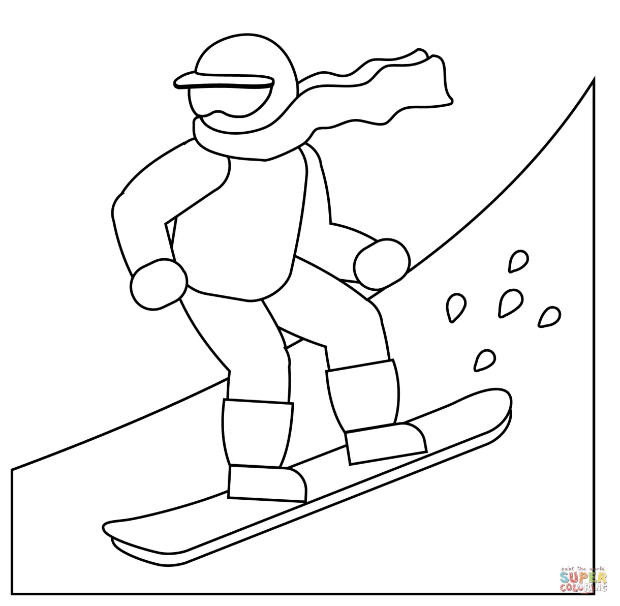 Coloring pages of snowboarding