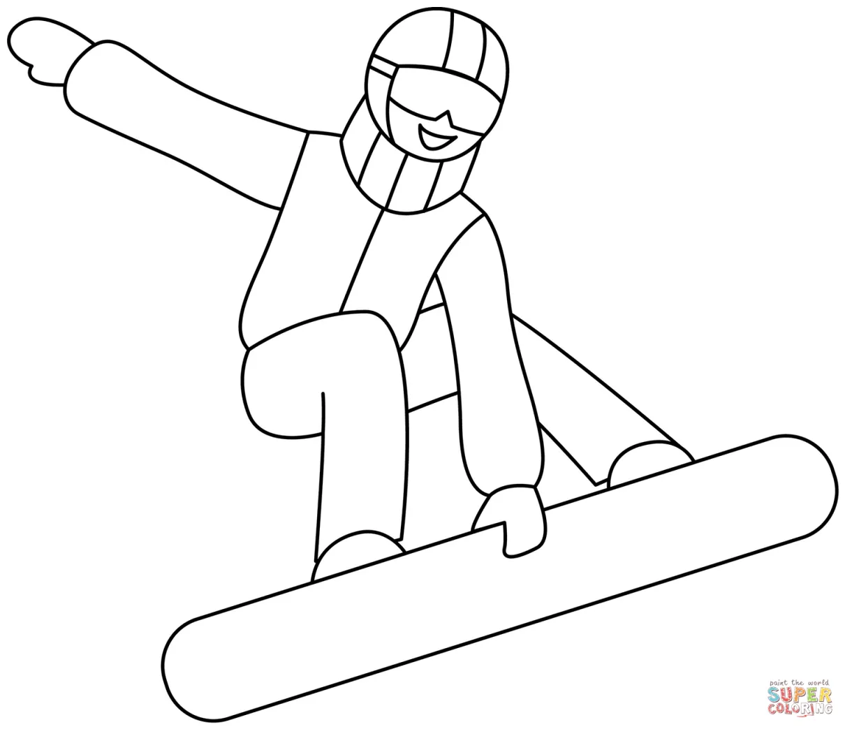 Coloring pages of snowboarding