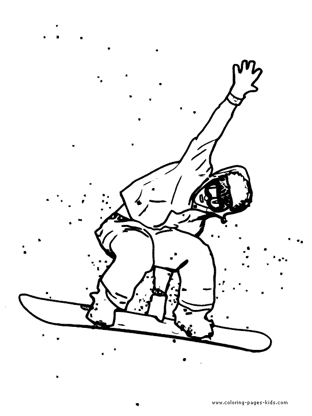 Snowboarding coloring picture