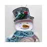 Snowman light blue and silver-full back-quilled paper art etsy