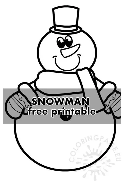Snowman with scarf and gloves coloring page
