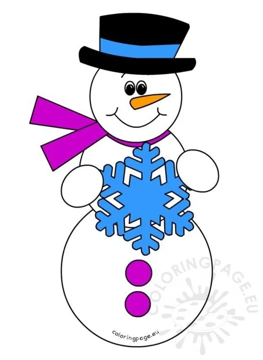 Snowman with scarf coloring page