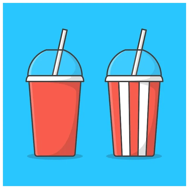 Premium Vector | Set of soda cup with straw illustration. red and white