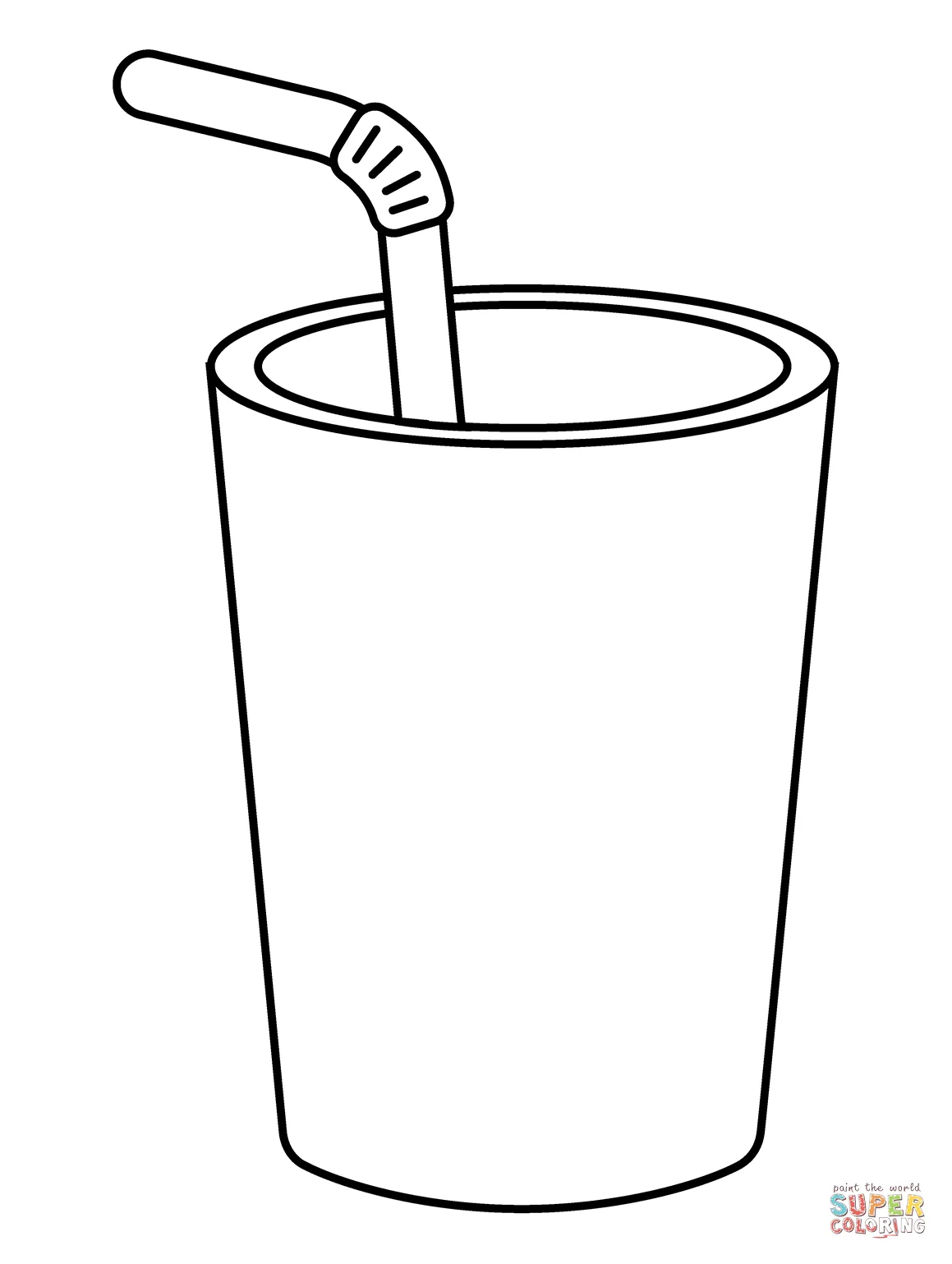 Cup With Straw Coloring Page