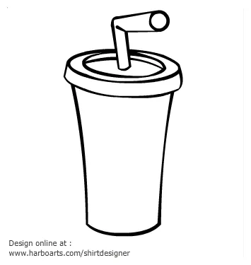 Cup With Straw Coloring Page