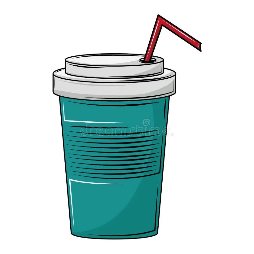 Soda cup with straw stock vector. Illustration of food - 133736204