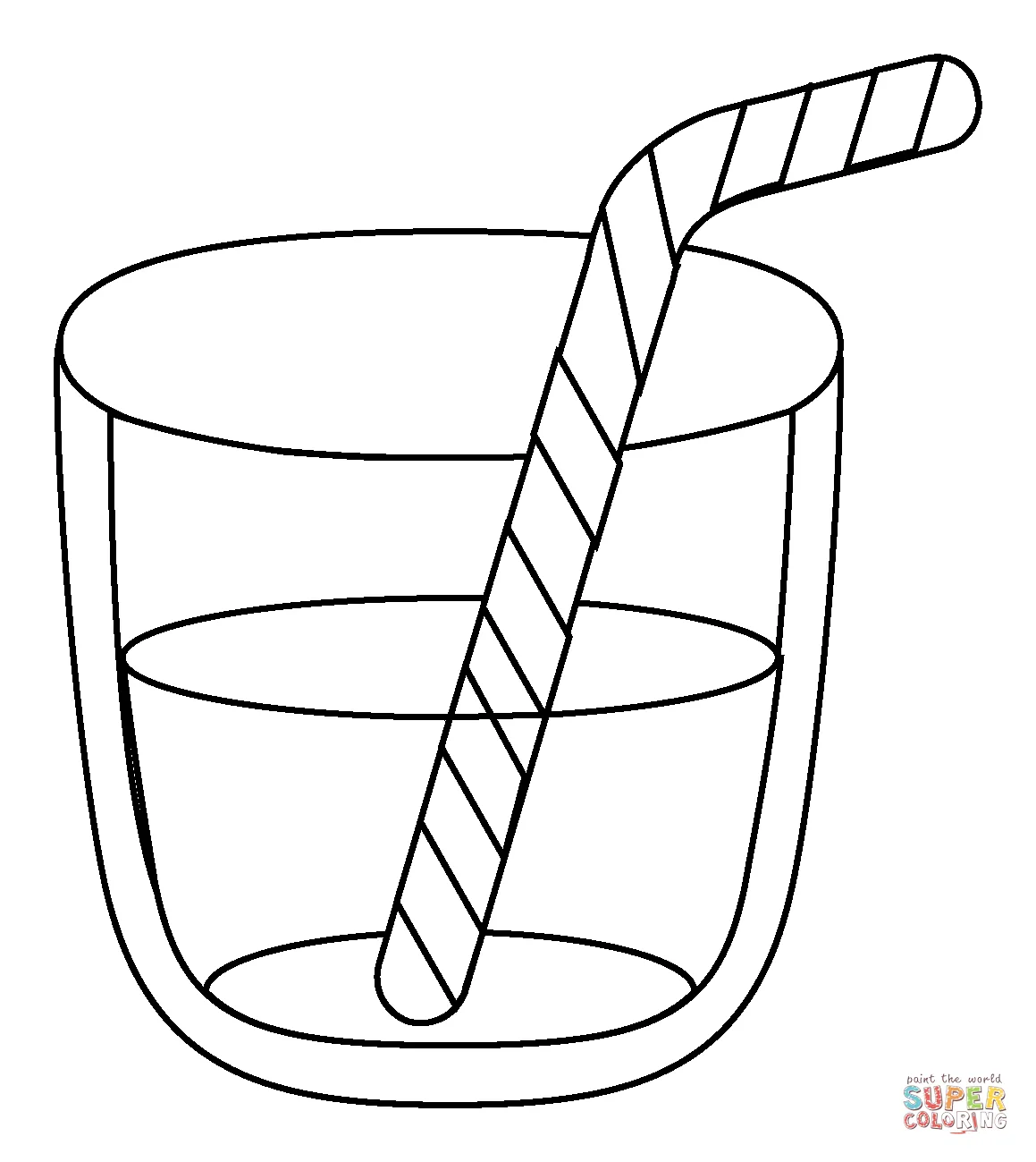 Cup with Straw Emoji coloring page | Free Printable Coloring Pages
