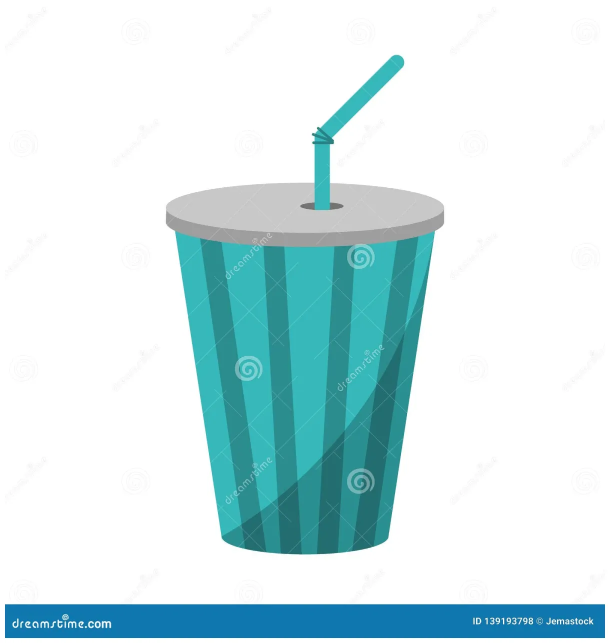 Soda cup with straw stock vector. Illustration of takeaway - 139193798