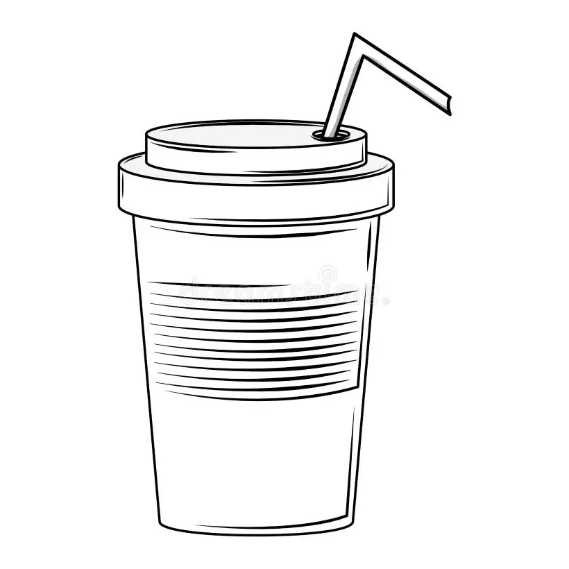 Soda cup with straw stock vector. Illustration of single - 133737581