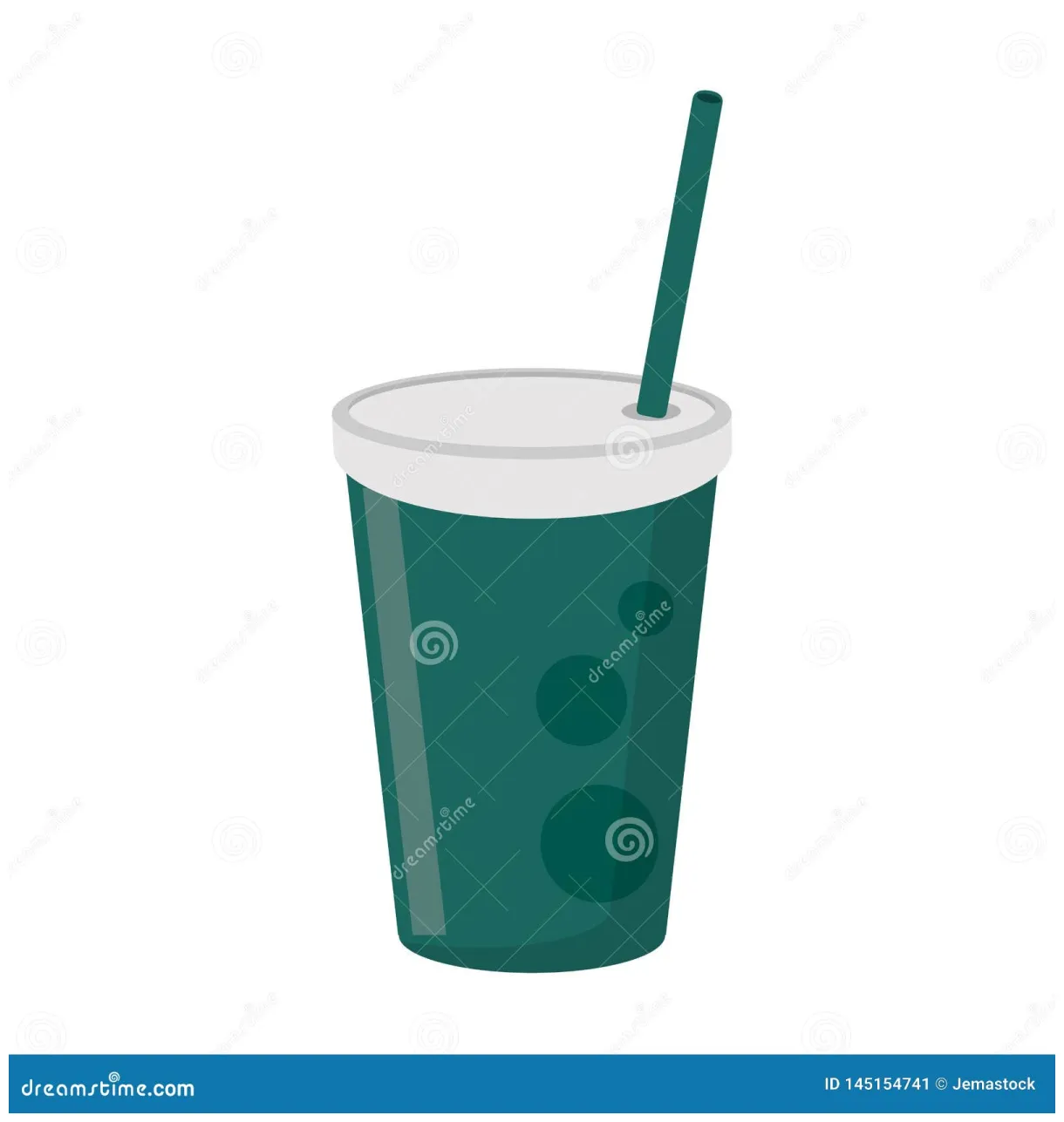 Soda cup with straw stock vector. Illustration of cafe - 145154741