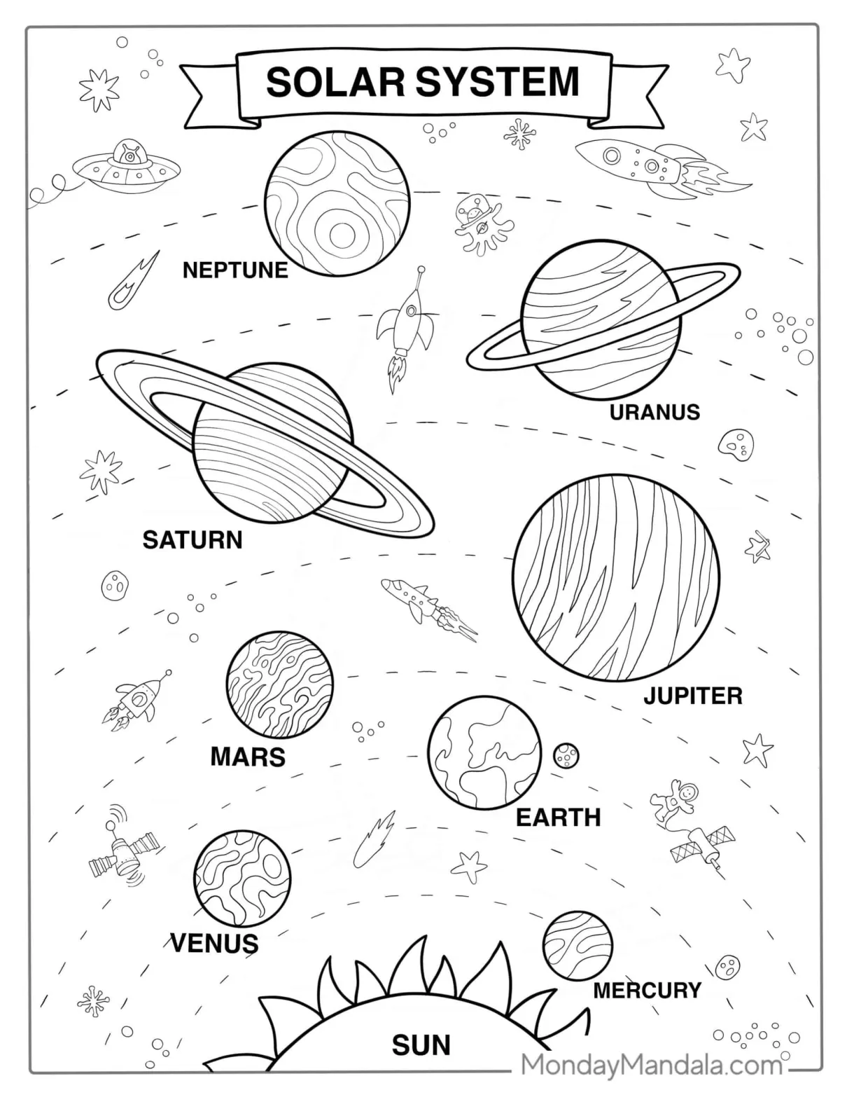 Solar system printable coloring pages printable calendars at a glance